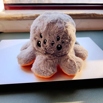 Reversible Halloween Mood Octopus Plush - 20cm Flip Pumpkin & Spider Cute Reversible Plushie | Halloween Stuffed Toy | Gift