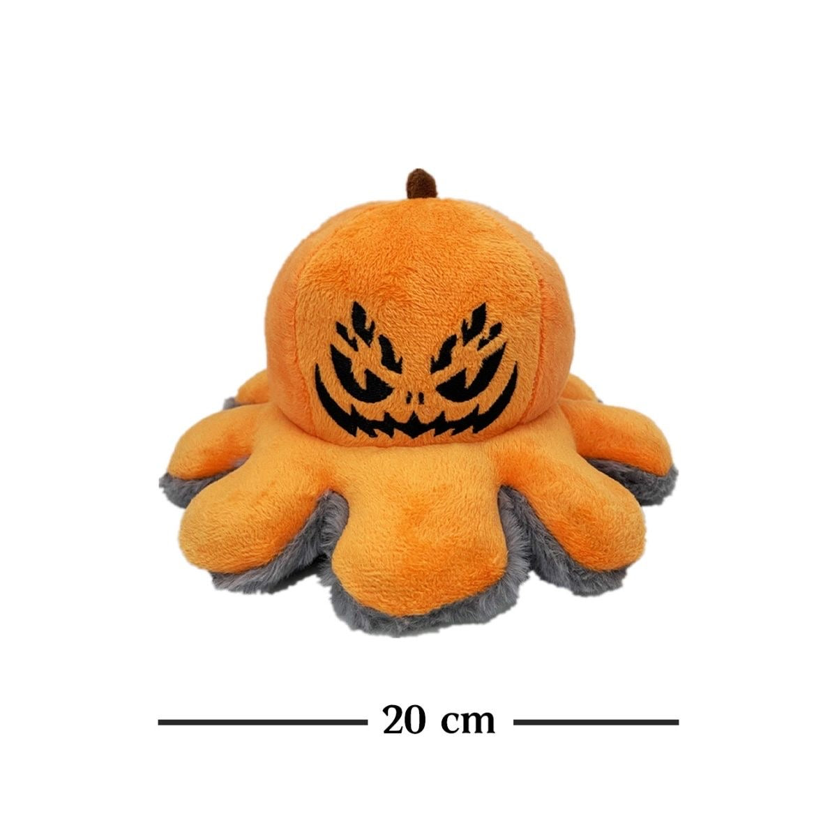 Reversible Halloween Mood Octopus Plush - 20cm Flip Pumpkin & Spider Cute Reversible Plushie | Halloween Stuffed Toy | Gift